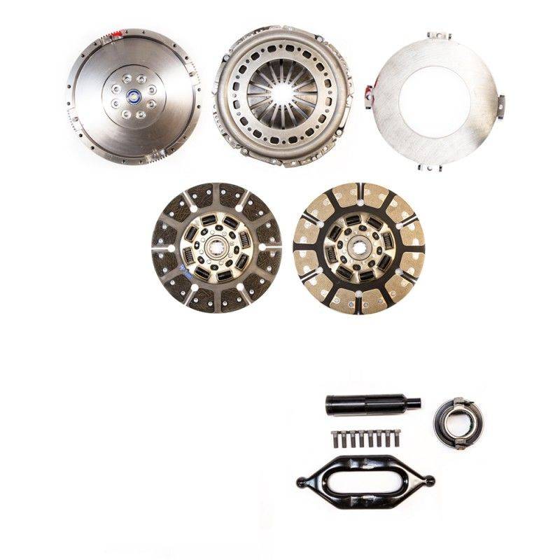 South Bend Clutch Multi-Friction Street Dual Disc Kit, Dodge (2005.5-13) 5.9L & 6.7L 2500/3500 G56, 650hp & 1400 ft lbs of torque (with flywheel) Questions & Answers